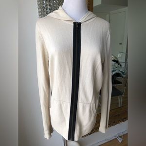 Morphine generation silk and cashmere blend zip up knit hoodie size medium MK